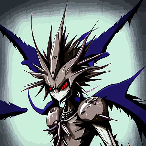 beelzemon from Digimon, vector, sketch, hand paint