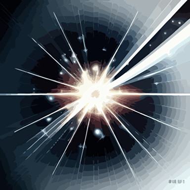 in space, laser beam, spark, white background, insanely detailed Vector illustration, style by Illumination