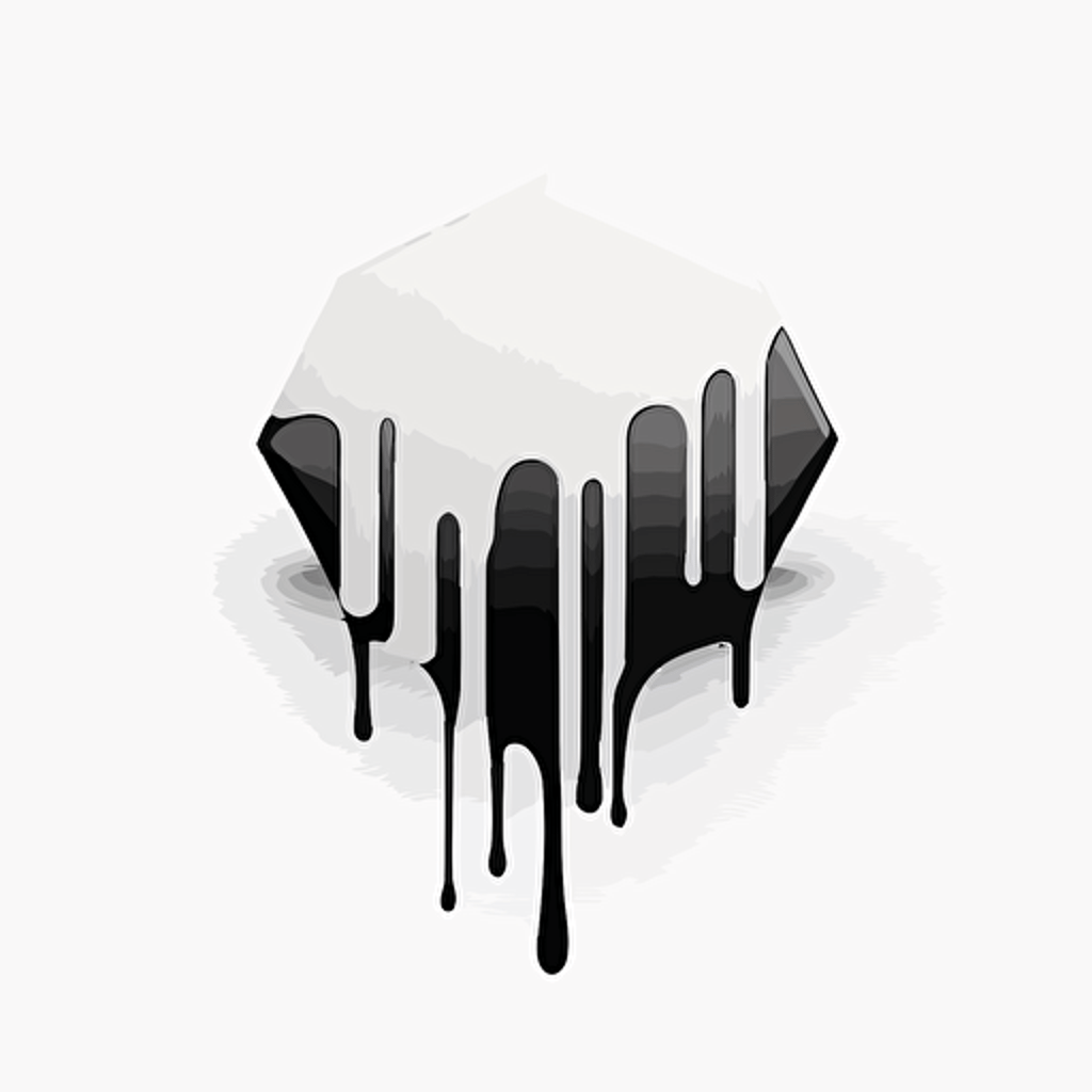 octagonal vector logo, white background, modern, drippy