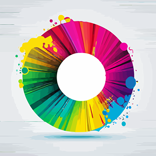 cmyk, vibrant color, flat 2d, vector, white background, enclosed in a circle, professional design vector