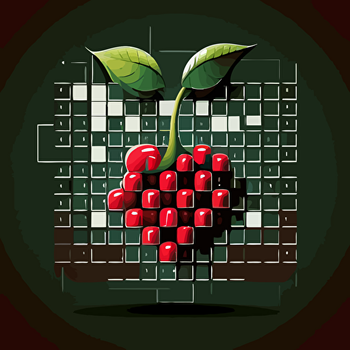vector logo art cherry simple Reductionism, grid based design