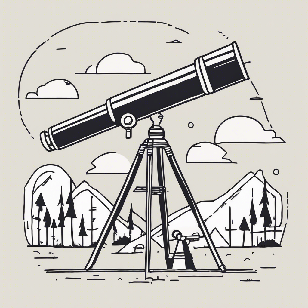 a telescope, illustration in the style of Matt Blease, illustration, flat, simple, vector
