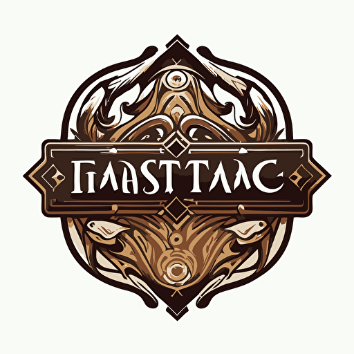 logo for a fantasy table top games, vector, plain white background, art noveau