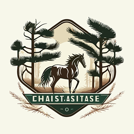 vector logo for hospital in camargue. trust, security, pine trees