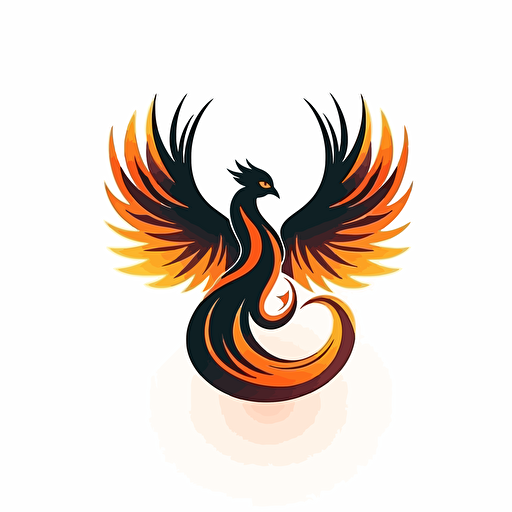 simple vector symmetrical phoenix bird logo