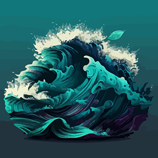 sea waves, vector illustration, art, design, gradient