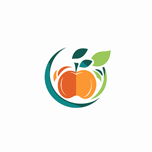 Simple vector logo with healthy food, diet company, solid white background. –no text