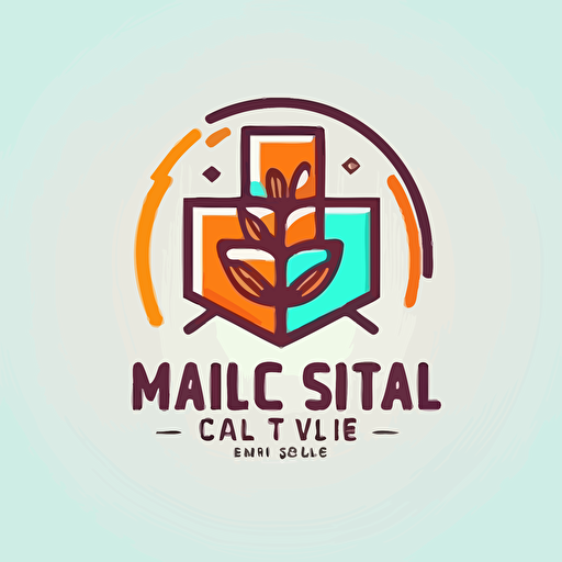 medical clinic simple logo, bright colors, vector