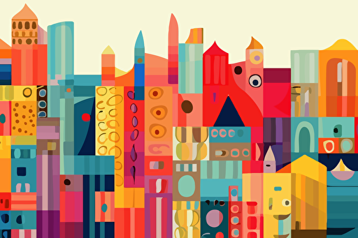 blocks of colour, flat, vector, hundertwasser