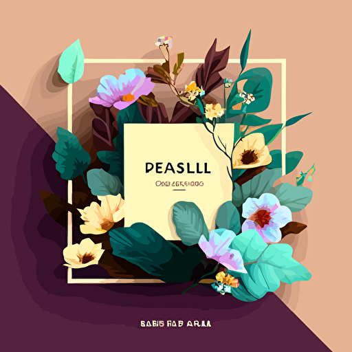 square Instagram ad with soft passtel coloured background and some vector leaves and flowers popped onto the corners