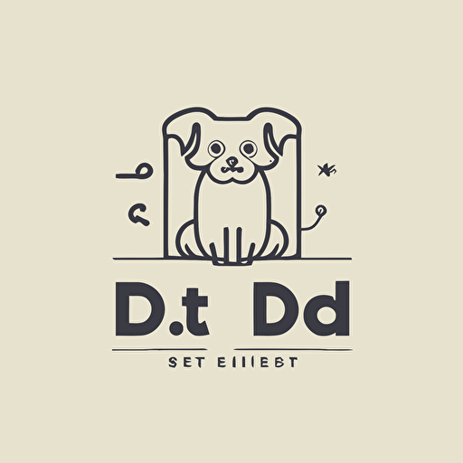single logo design of letter 'dl pet studio', FLAT 2d, vector, company logo, flat, clean, simplicity, embroidery sense