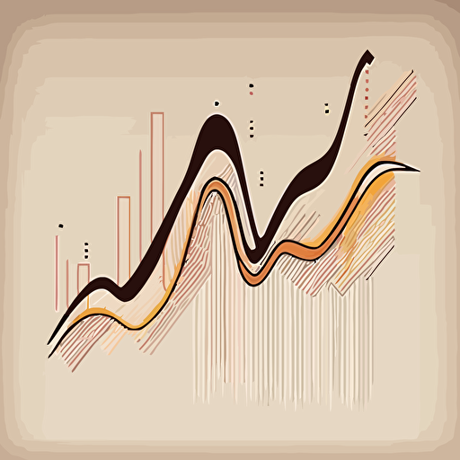 vector line chart, flat illustration