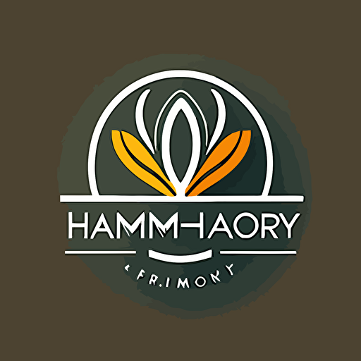 simple flat harmony logo, white background, vector style