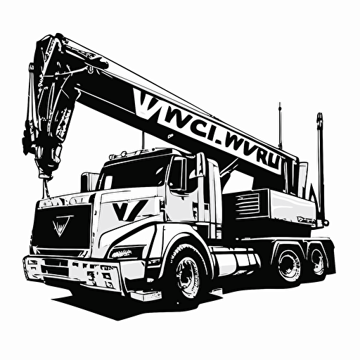 vectorized black and white business logo Hydraulic Truck Mounted Crane