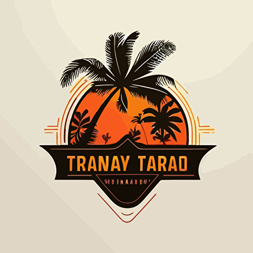 vector logo, palm, travel studio, company for travelling