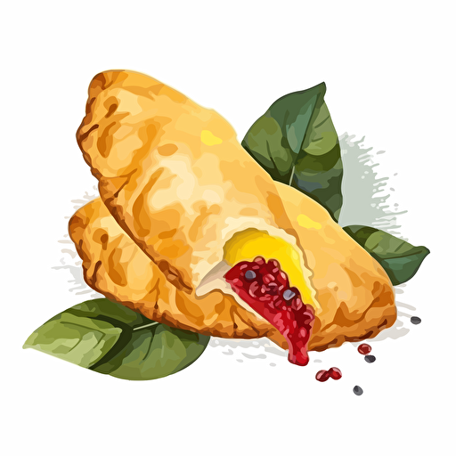 vector image, venezuelan empanada on white