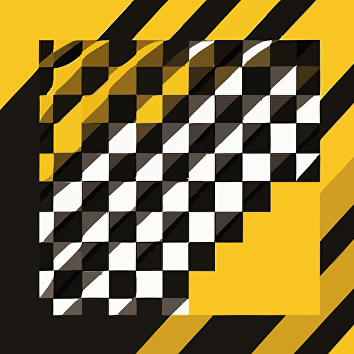 a squared flag logotype, yellow and black colors, vector style, simple design