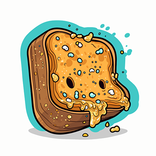 vector art sticker of toast with cookie sprinkles, no background