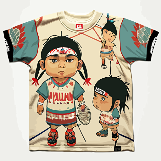 90's little rascals as native americans, clean, vector, sublimation printed jersey