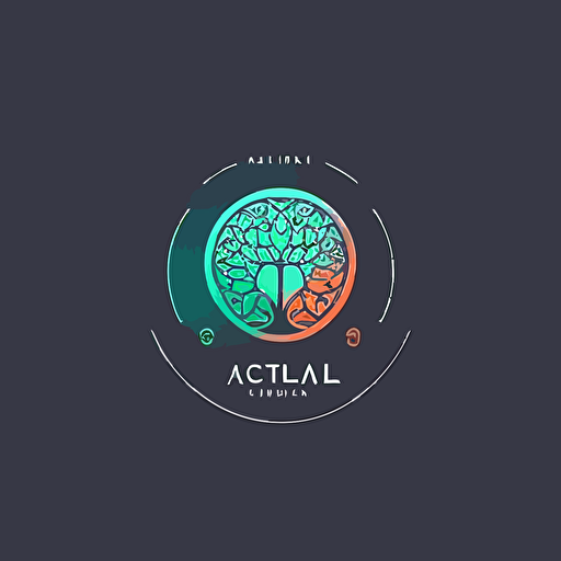 I would like a flat vector logo for my AI-driven medical technology company that incorporates a circle, gradient, and elements related to law and artificial intelligence in a simple and minimalistic style. Use modern and tech-inspired colors like. The logo should be clean, memorable, and easily recognizable, reflecting the essence of the AI-driven law technology field.