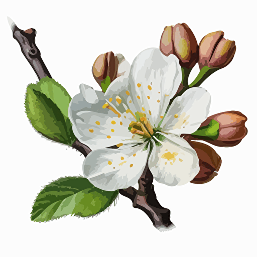 A small prunus persice flower in color #B55D6D , no background, vector, painted with pencil, background has shade #1B110B