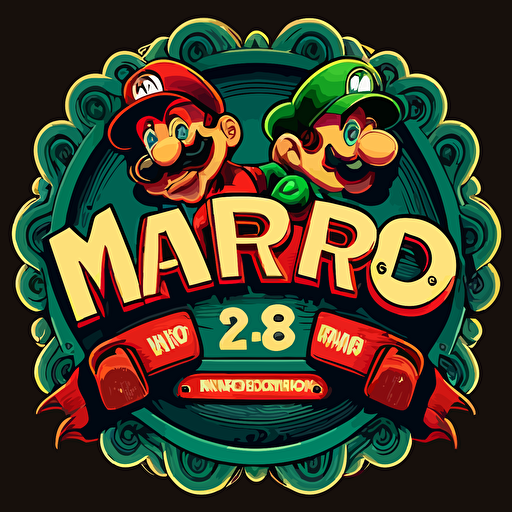 mario bros movie cartoon vector detailed hd logo