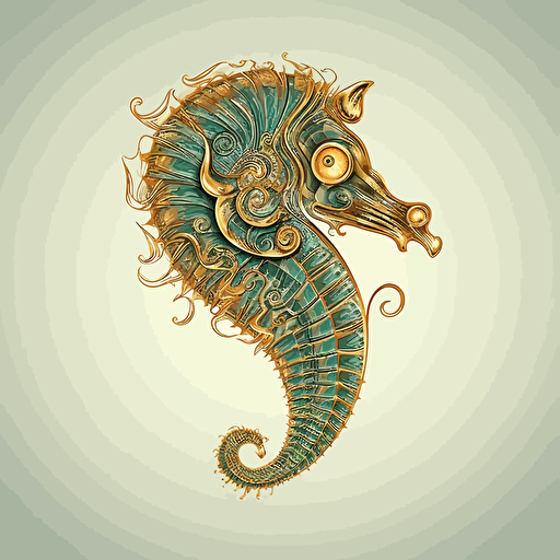 A seahorse in the shape of a human ear, in vector art