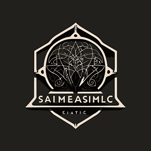 an emblem logo for an art & science AI company, simple, vector