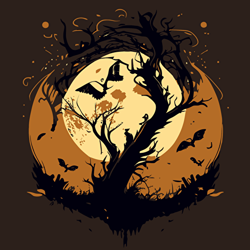 spooky moon vector