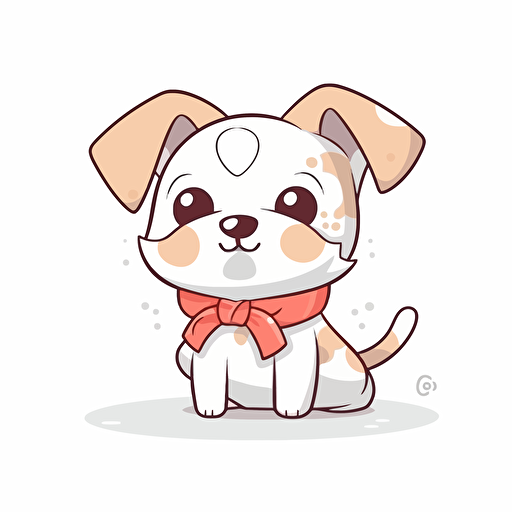 cute dog kawaii style, vector, high resolution, simple, minimalistic, white background