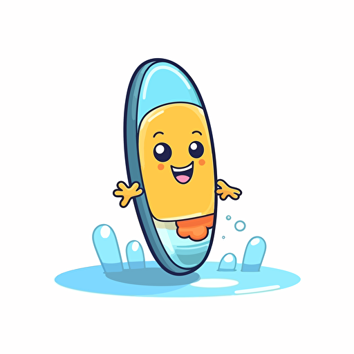 sup board, sea, summer, cartoon style, vector logo