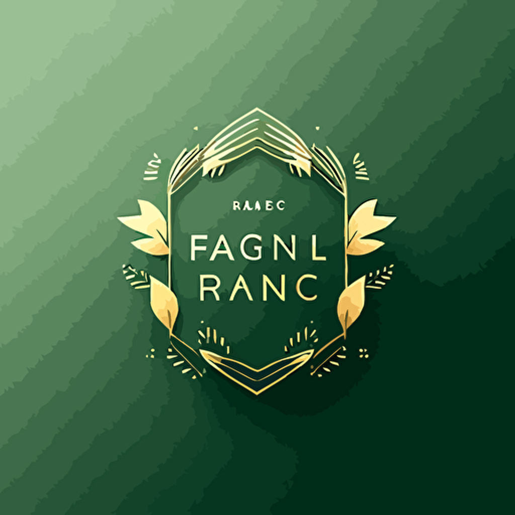 small Nordic style vector logo for a finance blog, green and gold.
