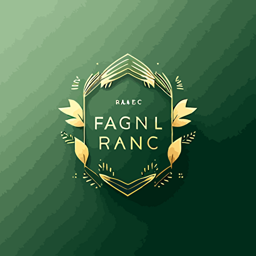 small Nordic style vector logo for a finance blog, green and gold.
