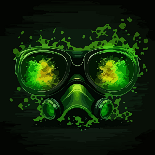 a pair of goggles with biohazard on his eyes vector