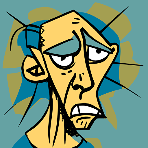 face, cartoon, picasso style, vector, 4:5