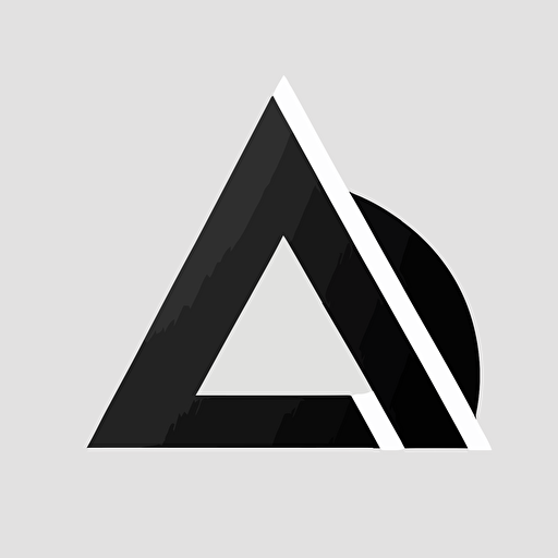 very simple logomark based on letter A, flat vector, black and white