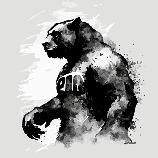 nittany lion, penn state mascot, ink drawing, black and white, vector, black ink, splotches, illustration