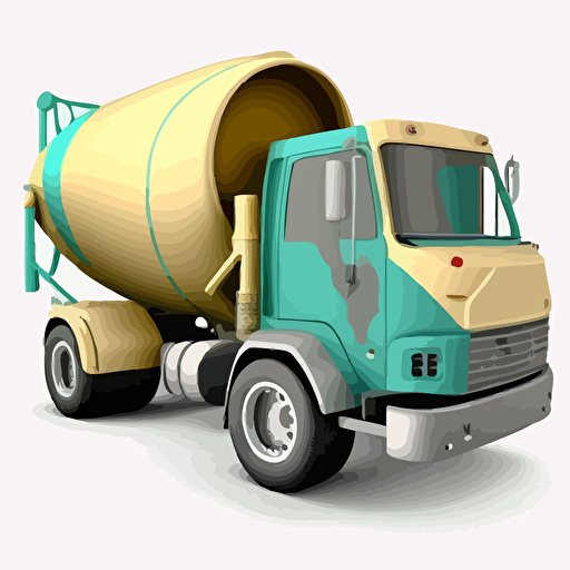 concrete mixer truck, vivd colors, vector