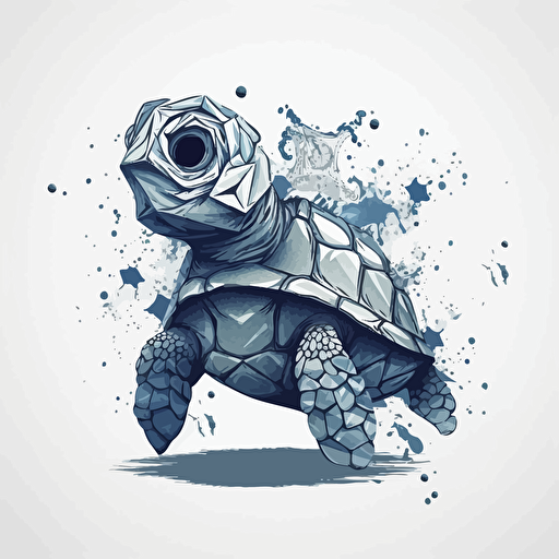 imagine a turtle made out of toilet paper, beautiful design, stylized, white background, vector, splash art