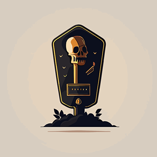 minimal vector coffin logo blended with a microphone