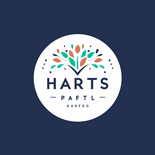simple logo for crafts, gifts, personlized items, company name Harts Creative, vector logo, flat design, white back ground, minimal, logo style –v 5