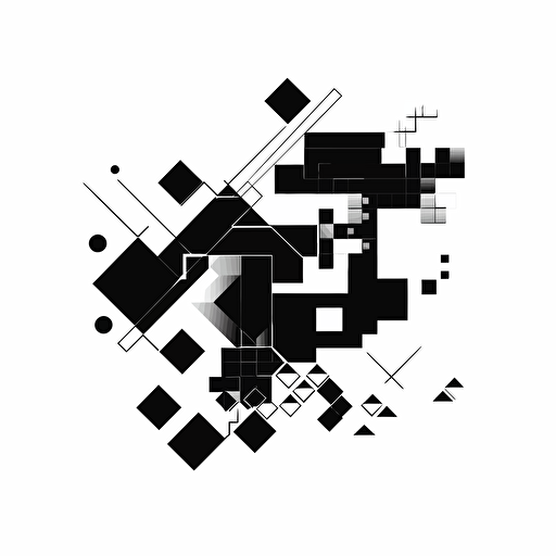 retro , pictorial , pixel iconic logo of trends, black vector, on white background