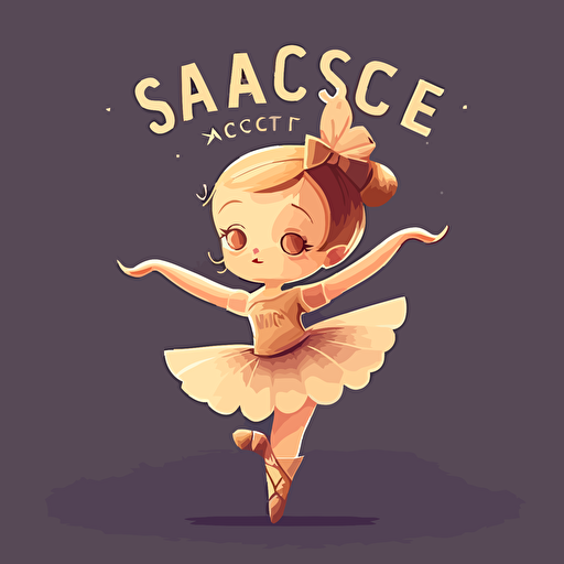 mascotte, vector, cute , ballet dance school