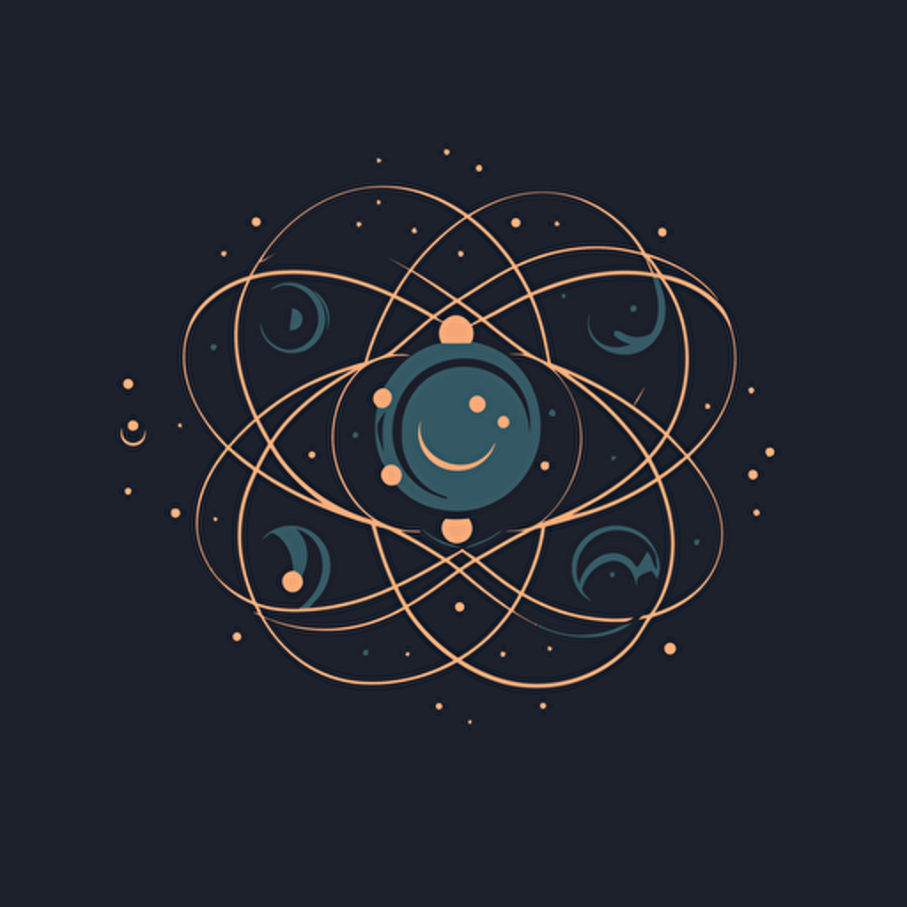 a logo for an agency named superposition that is quantum mechanics notation themed vector style