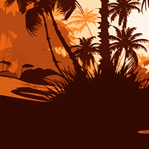palms, beach, vector,