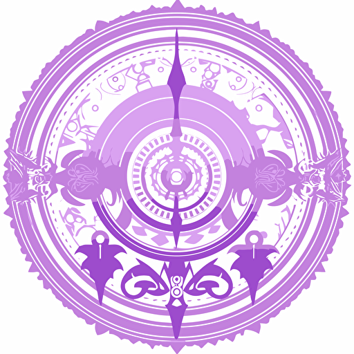 circular vector icon, white background, magical purple dagger