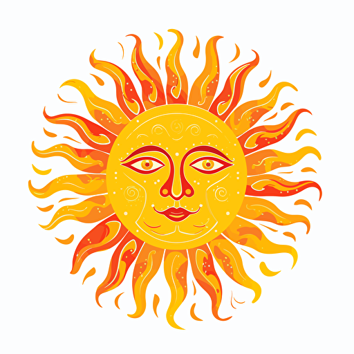 vector, sun, White background