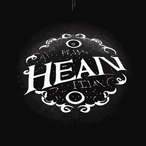 vector white tag with word "heaven" on black background