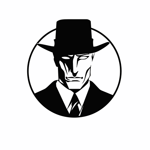 Watchmen Walter Kovacs illustration, minimal, outline strokes only, black and white, logo, vector, minimallistic, white background