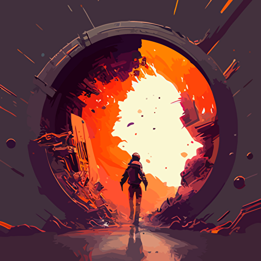 portal to another world::3 disco elysium::2 vector art::3 simple